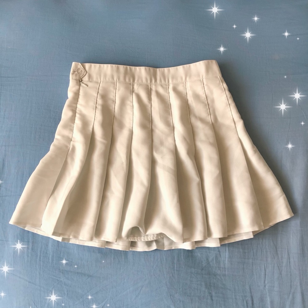 White Tennis Skirt with Zipper